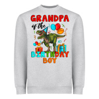Heather Grey grandpa of the birthday boy t rex Heavyweight Sweatshirt - Artiststas