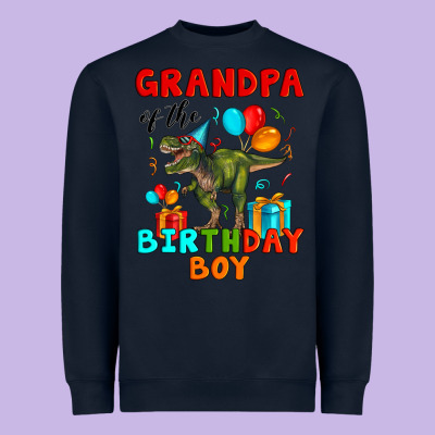 Grandpa Of The Birthday Boy T Rex Heavyweight Sweatshirt Designed By Artiststas
