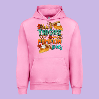 Thick Thighs And Pumpkin Pies Urban Hoodie Designed By Cowgirlartshop