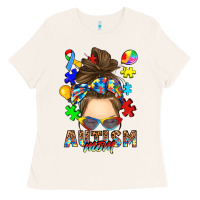 Bone messy bun autism mom Ladies Tee - RanaPortraitStore