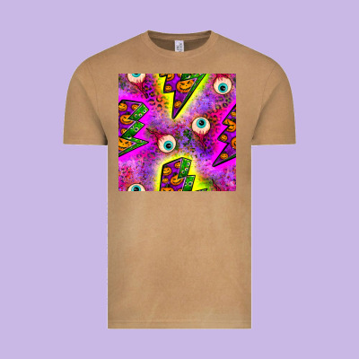 Halloween Thunders Seamless Pattern Vintage Tee Designed By Bundleandbundleshop