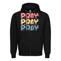 Black pray on it pray over it pray through it Zipper Hoodie - MaliasSmallBusiness