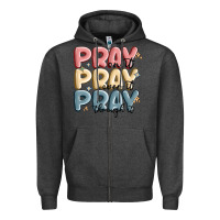 Charcoal Heather pray on it pray over it pray through it Zipper Hoodie - MaliasSmallBusiness