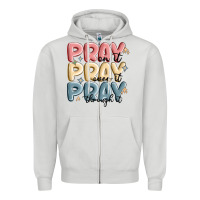 Dove Grey pray on it pray over it pray through it Zipper Hoodie - MaliasSmallBusiness