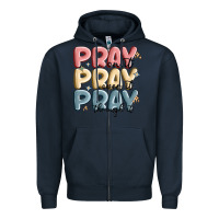 Navy pray on it pray over it pray through it Zipper Hoodie - MaliasSmallBusiness
