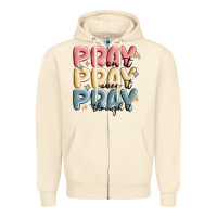 Sandshell pray on it pray over it pray through it Zipper Hoodie - MaliasSmallBusiness