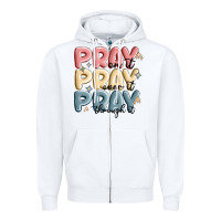 White pray on it pray over it pray through it Zipper Hoodie - MaliasSmallBusiness
