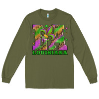 Army Green mardi gras louisiana fleur de lis Long Sleeve Tee - Jasminsmagicworld