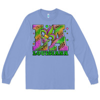 Colony Blue mardi gras louisiana fleur de lis Long Sleeve Tee - Jasminsmagicworld