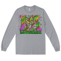 Heather Grey mardi gras louisiana fleur de lis Long Sleeve Tee - Jasminsmagicworld