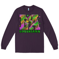 Plum mardi gras louisiana fleur de lis Long Sleeve Tee - Jasminsmagicworld