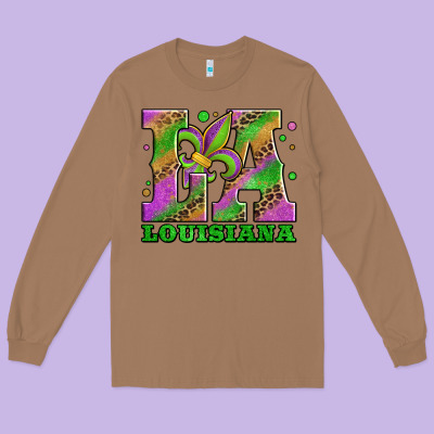 Mardi Gras Louisiana Fleur De Lis Long Sleeve Tee Designed By Jasminsmagicworld