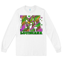 White mardi gras louisiana fleur de lis Long Sleeve Tee - Jasminsmagicworld