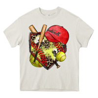 Cream softball home plate Heavy Core Tee - Zillion Design Studio
