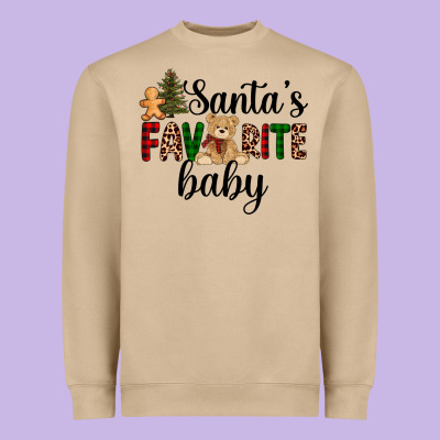 Santa's Favorite Baby Heavyweight Sweatshirt Designed By Adodesignshop