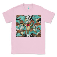 Bubblegum Pink bull skull flowers cowhides and leopard Classic Tee - Artiststas