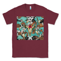 Burgundy bull skull flowers cowhides and leopard Classic Tee - Artiststas