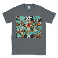 Charcoal Heather bull skull flowers cowhides and leopard Classic Tee - Artiststas