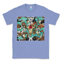 Colony Blue bull skull flowers cowhides and leopard Classic Tee - Artiststas