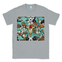 Heather Grey bull skull flowers cowhides and leopard Classic Tee - Artiststas