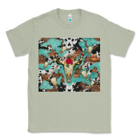 Matcha bull skull flowers cowhides and leopard Classic Tee - Artiststas