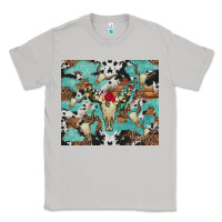 Moon Dust bull skull flowers cowhides and leopard Classic Tee - Artiststas