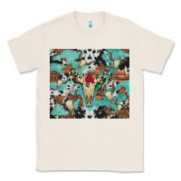 Natural bull skull flowers cowhides and leopard Classic Tee - Artiststas