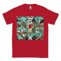 Red bull skull flowers cowhides and leopard Classic Tee - Artiststas