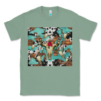 Sage bull skull flowers cowhides and leopard Classic Tee - Artiststas