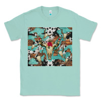 Seafoam bull skull flowers cowhides and leopard Classic Tee - Artiststas