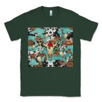 Sports Green bull skull flowers cowhides and leopard Classic Tee - Artiststas