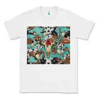 White bull skull flowers cowhides and leopard Classic Tee - Artiststas