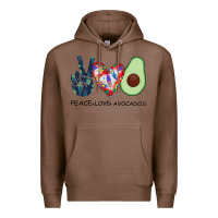 Chestnut PEACE LOVE AVOCADOS Premium Hoodie - Bettercallsaul