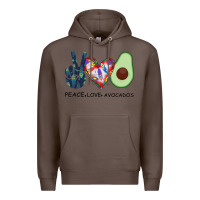 Coffee PEACE LOVE AVOCADOS Premium Hoodie - Bettercallsaul
