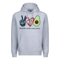 Heather Grey PEACE LOVE AVOCADOS Premium Hoodie - Bettercallsaul