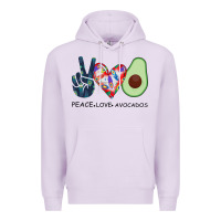 Lilac PEACE LOVE AVOCADOS Premium Hoodie - Bettercallsaul