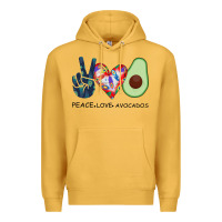 Mustard PEACE LOVE AVOCADOS Premium Hoodie - Bettercallsaul