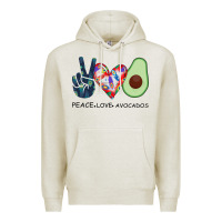 Oatmeal Heather PEACE LOVE AVOCADOS Premium Hoodie - Bettercallsaul