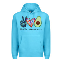 Ocean Blue PEACE LOVE AVOCADOS Premium Hoodie - Bettercallsaul