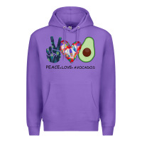 Purple PEACE LOVE AVOCADOS Premium Hoodie - Bettercallsaul