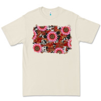 Bone valentine's day sunflowers leopard cowhide background Premium Tee - RanaPortraitStore