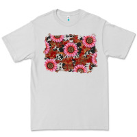 Dove Grey valentine's day sunflowers leopard cowhide background Premium Tee - RanaPortraitStore