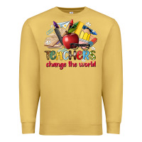 Antique Gold teachers change the world Premium Sweatshirt - Artiststas