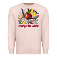 Pale Pink teachers change the world Premium Sweatshirt - Artiststas