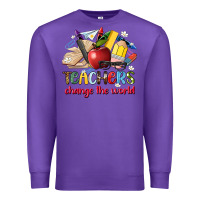 Purple teachers change the world Premium Sweatshirt - Artiststas