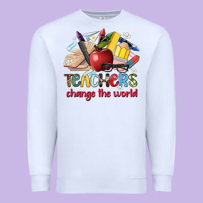 Teachers Change The World Premium Sweatshirt Designed By Artiststas