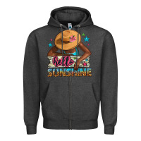 Charcoal Heather hello sunshine Zipper Hoodie - NancyCooperArtShop