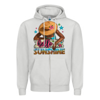 Dove Grey hello sunshine Zipper Hoodie - NancyCooperArtShop