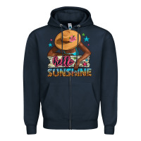Navy hello sunshine Zipper Hoodie - NancyCooperArtShop