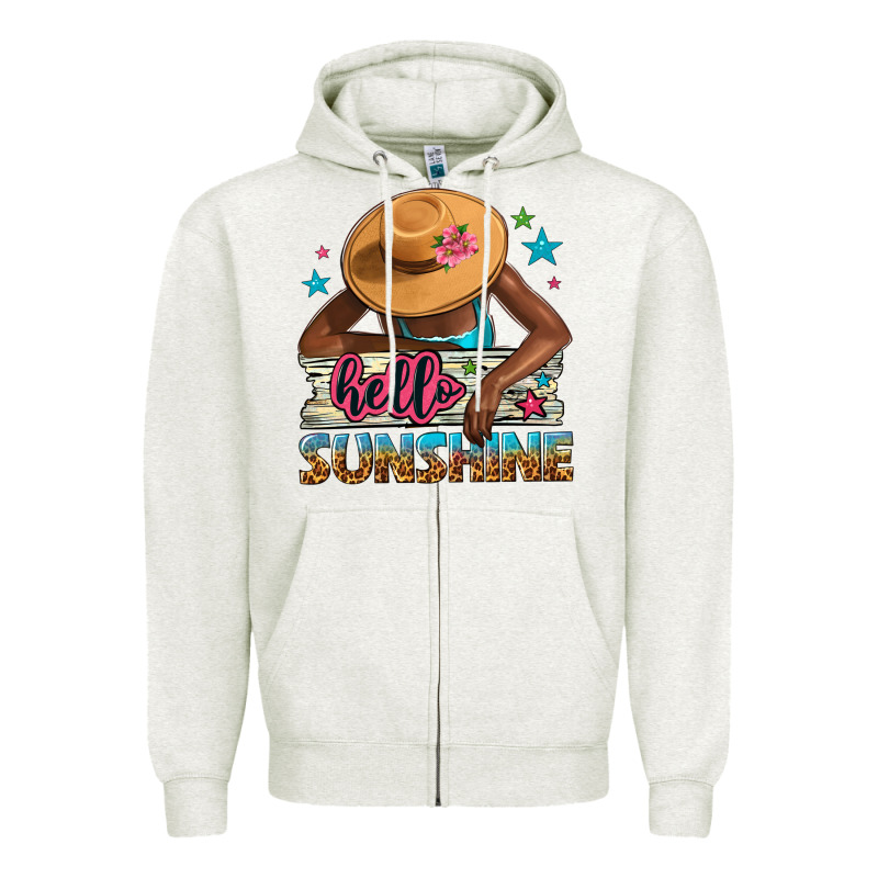 Hello Sunshine Zipper Hoodie by NancyCooperArtShop | Teevron